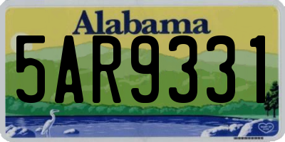 AL license plate 5AR9331