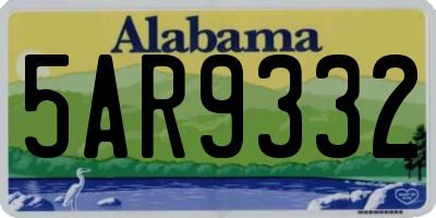 AL license plate 5AR9332