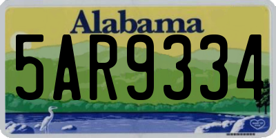AL license plate 5AR9334
