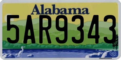 AL license plate 5AR9343