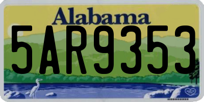 AL license plate 5AR9353