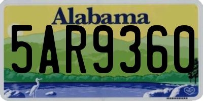 AL license plate 5AR9360