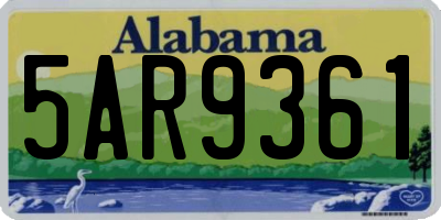 AL license plate 5AR9361