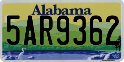 AL license plate 5AR9362