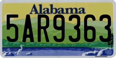 AL license plate 5AR9363