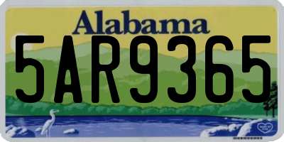 AL license plate 5AR9365