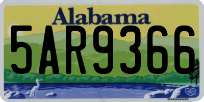AL license plate 5AR9366