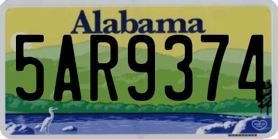 AL license plate 5AR9374