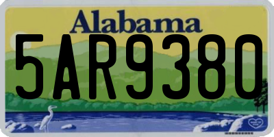 AL license plate 5AR9380