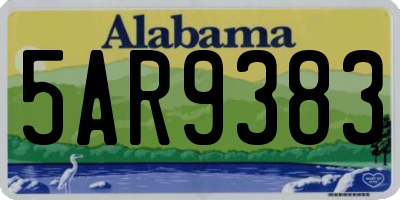 AL license plate 5AR9383