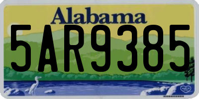 AL license plate 5AR9385