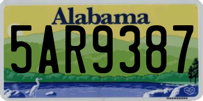 AL license plate 5AR9387