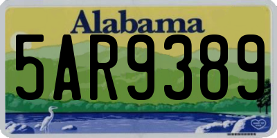 AL license plate 5AR9389