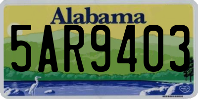 AL license plate 5AR9403