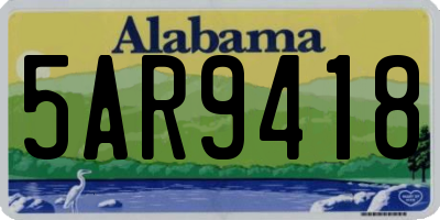 AL license plate 5AR9418