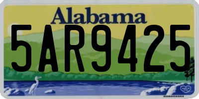 AL license plate 5AR9425