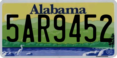 AL license plate 5AR9452
