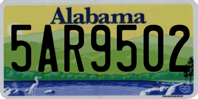 AL license plate 5AR9502