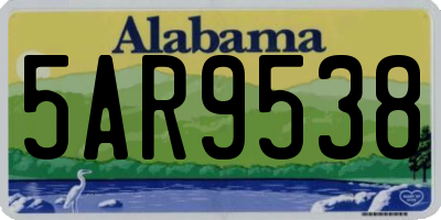 AL license plate 5AR9538