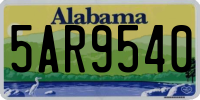 AL license plate 5AR9540