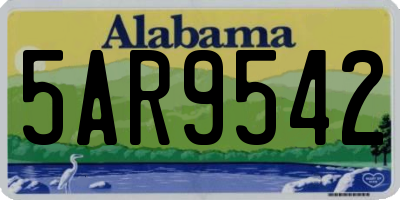 AL license plate 5AR9542