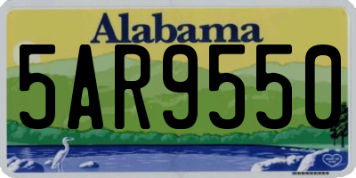 AL license plate 5AR9550