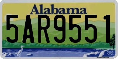 AL license plate 5AR9551