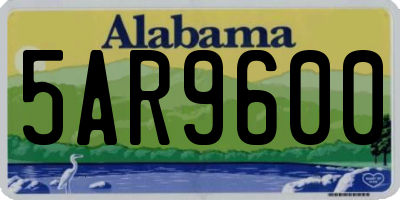 AL license plate 5AR9600