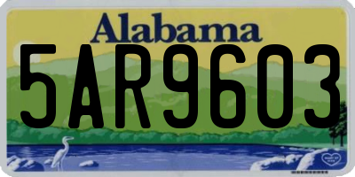 AL license plate 5AR9603