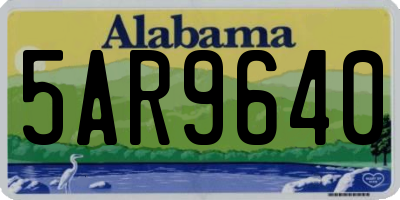 AL license plate 5AR9640