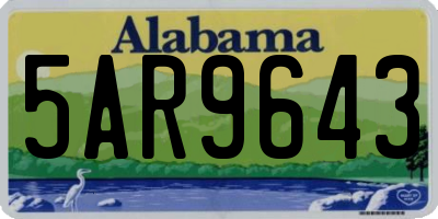 AL license plate 5AR9643