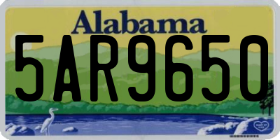 AL license plate 5AR9650