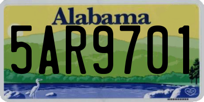 AL license plate 5AR9701
