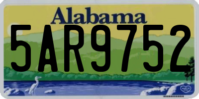 AL license plate 5AR9752