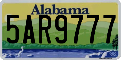 AL license plate 5AR9777