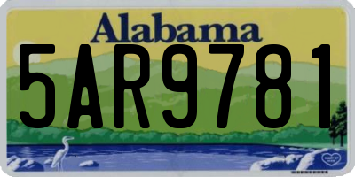 AL license plate 5AR9781
