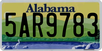 AL license plate 5AR9783