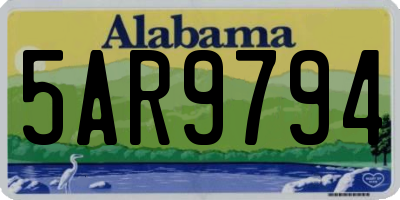 AL license plate 5AR9794