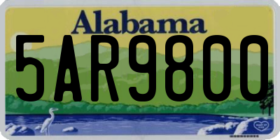 AL license plate 5AR9800