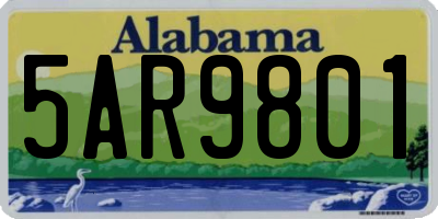 AL license plate 5AR9801
