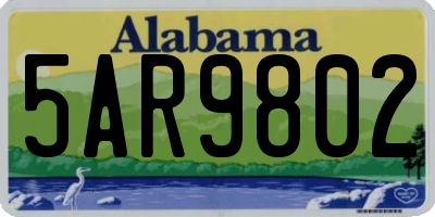 AL license plate 5AR9802