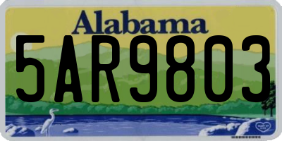 AL license plate 5AR9803