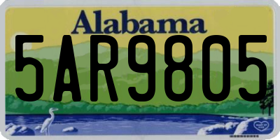 AL license plate 5AR9805