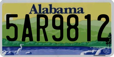 AL license plate 5AR9812