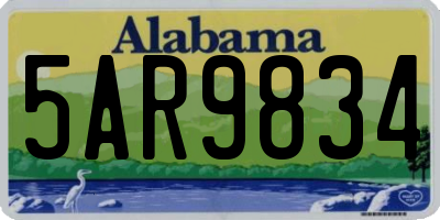 AL license plate 5AR9834