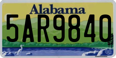 AL license plate 5AR9840