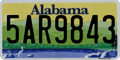 AL license plate 5AR9843