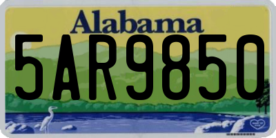 AL license plate 5AR9850