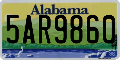 AL license plate 5AR9860