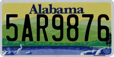 AL license plate 5AR9876